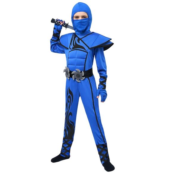 Spooktacular Creations Blue Ninja Costume Child Small 4-6 Halloween Kung Fu - Picture 1 of 10